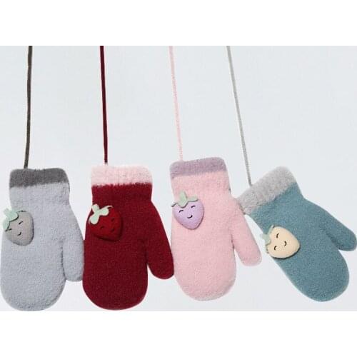 Soft Mittens Winter Thickening Stereoscopic Pattern Warm Keeping Gloves Children Kids Full Finger Gloves Baby for 1-4 Years Old