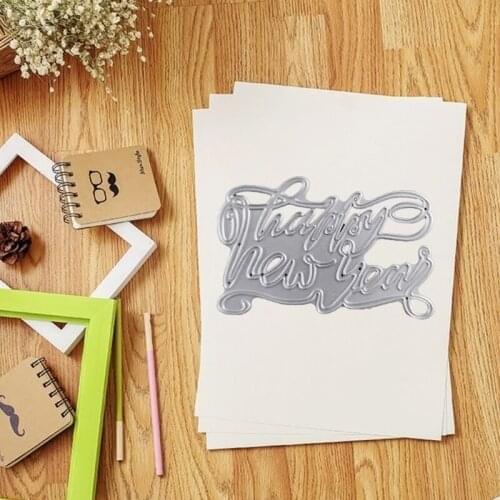 F2TE Happy New Year Metal Cutting Dies Stencil DIY Scrapbooking Album Paper Card Mold