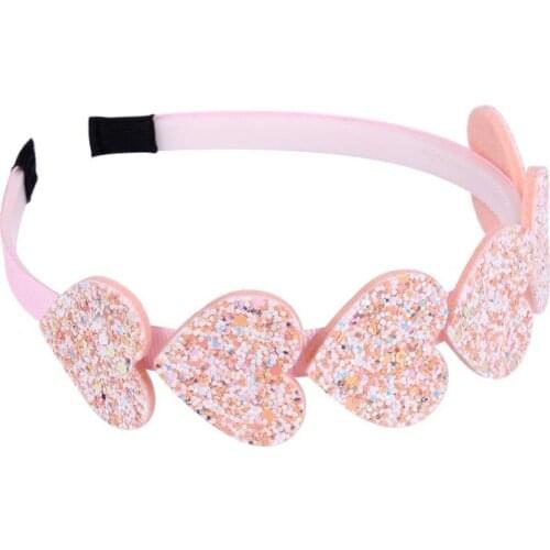 Children Adults Girls Sweet Color Cute Love Sequin Headband Head Hoop Casual Decoration Hair Accessories Party Holiday