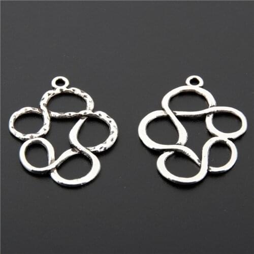10pcs Silver Color Irregular Knot Symbols Charms Handmade Jewelry Accessories Diy A2638