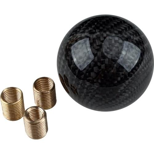 Universal Ball MT Gear Shift Stick Lever Knob with Adapter M8*1.25 M10*1.25 M10*1.5 Carbon Fiber Style Metal