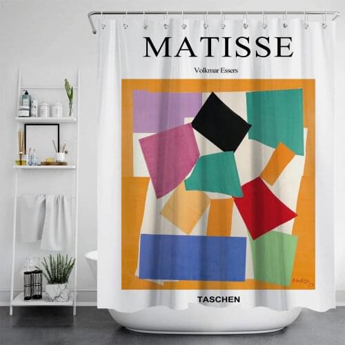 Plaid Anime Pattern Shower Curtains Waterproof Mildew Proof Polyester With Hooks Punch-Free Printing Bathroom Curtain Supplies