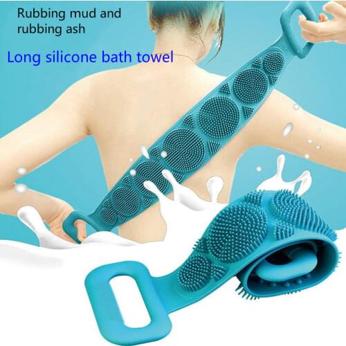 Silicone bath towel rubbing back exfoliating dead skin body massage brush bath brush rubbing towel shower cleaner