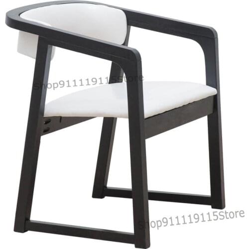 Nordic Solid Wood Dining Chair Modern Simple New Chinese Chair Hotel Restaurant Club Armchair Office Chair