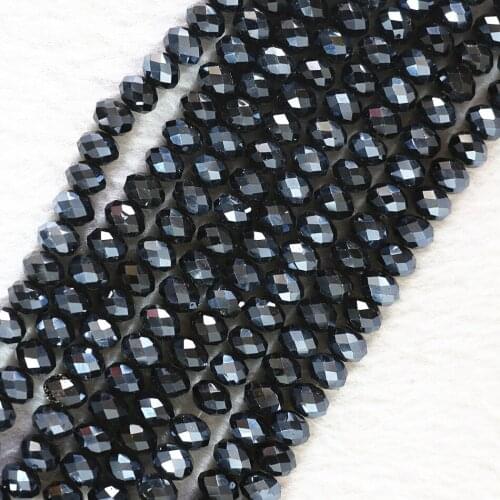 HOT black hematite color crystal glass 3x4mm 4x6mm 5x8mm 8x10mm rondelle faceted loose beads 15"B738