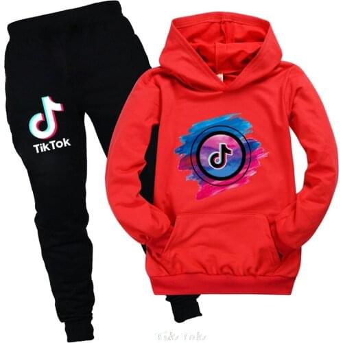 Tik Tok Children Clothing Set 2PCS Toddler Kids Baby Girl Oversized Clothes Sets 2-16Y Hoodies Long Pants Outfits Tracks