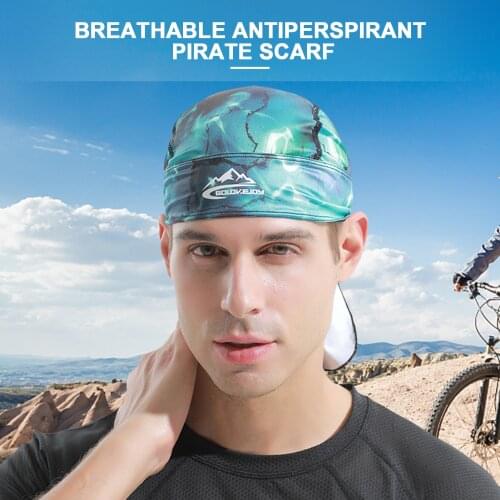 Pirate Bicycle Hat Headscarf Cap Hip Hop Turban Caps Quickly Dry Breathable Sports Stretchy Print Hats Color Cycling Long Hat