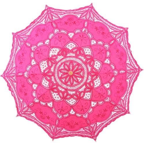 Vintage handmade Fashion Sun Umbrella Cotton Embroidery Bridal Umbrella multiple colour Lace Parasol Wedding Umbrella Decoration