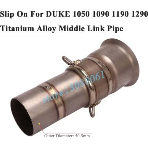 Titanium Alloy Slip On For Super DUKE 1050 1090 1190 1290 R Motorcycle Exhaust Escape Modified Connect Middle Link Pipe 51mm
