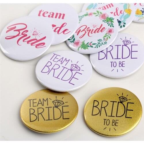 Wholesale 100Pcs/Pack Bride To Be Badge Bachelor Party Team bride Decoration Hen Party Bridal Shower Supplies