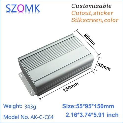 1 piece, 55*95*150mm electrical dark grey szomk enclosure aluminum extrusion project box china wholesale aluminum tool box