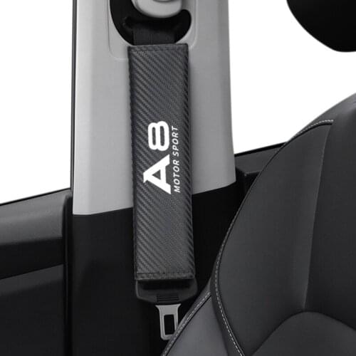 2pcs Car-styling Carbon fiber Car Seat belt Cover Protective Pad for Audi A8 Q3 Q5 Q7 S8 TT Accessories