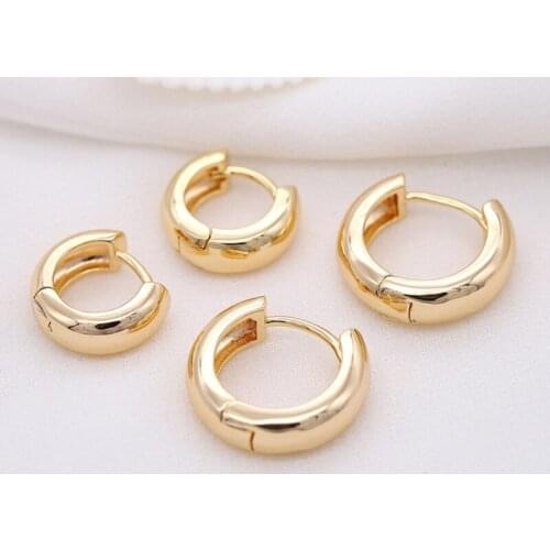 2021 New Fashion Minimalist Round Big Hoop Earrings For Women Girl Geometric Plated Gold Smooth Circle Earrings Wedding Jewelry