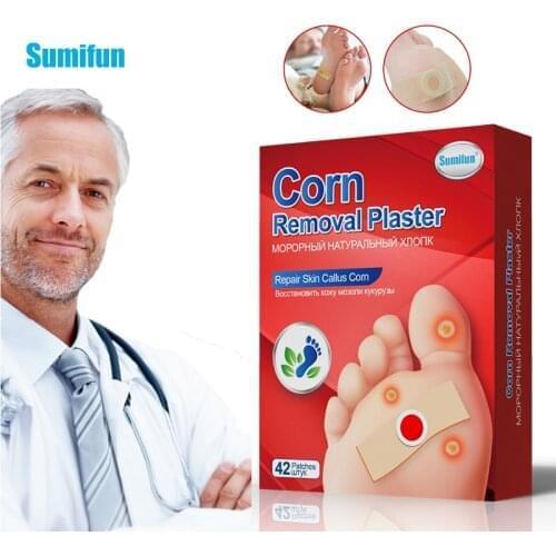 42Pcs/Box Foot Corn Killer Calluses Plantar Painless Feet Care Warts Thorn Medical Corn Remover Foot Patch Calluses Pad K06001
