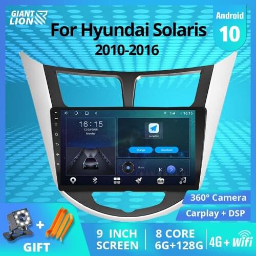2Din Android 9.0 Car Radio For Hyundai Verna Solaris Accent Car Navigation Radio Stereo Video Multimedia 2010-2016 DVD Player