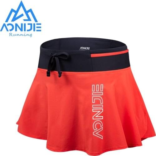 AONIJIE Quick Dry Sports Skirt Women Female Pantskirt With Lining Invisible Pocket For Running Tennis Badminton Gym