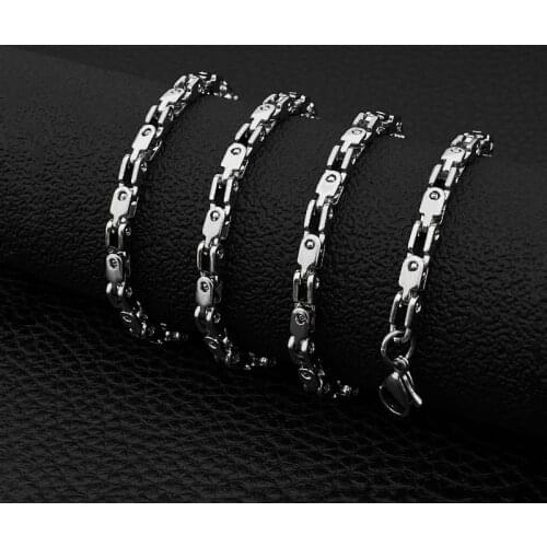 Fashion simple mens titanium steel bicycle chain necklace stainless steel all-match jewelry