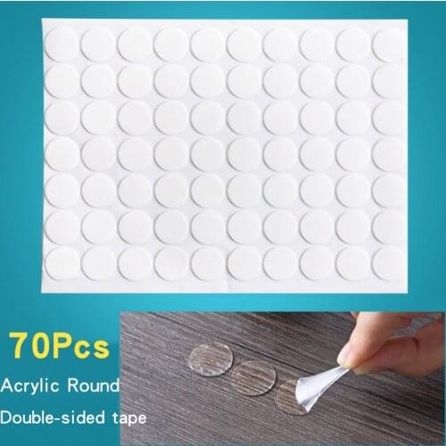 70Pcs Acrylic Double-sided Adhesive Round Glue Seamless Scotch Tape No Trace Household Paste Decoration Waterproof Strongly Fixe