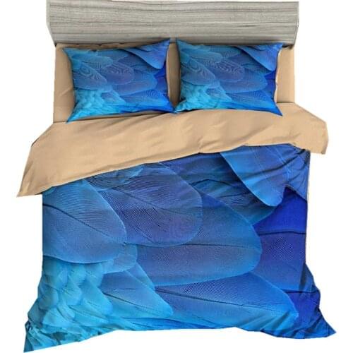 Fanaijia 3D Boho Feather Bedding Set Multicolor Duvet Cover Set with Pillowcase Full Size Bed Set Home Textile