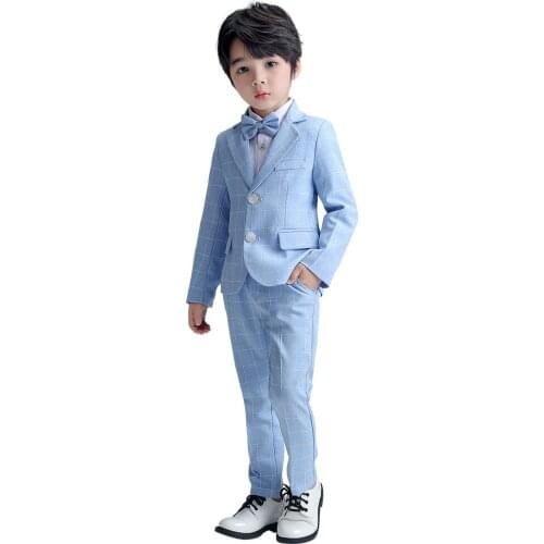 Gentleman Childrens Day Chorus Performance Dress Costume 2021 Boys Graduation Suit Kids Jacket+Pants+Bowtie 3Pcs Clothing Set
