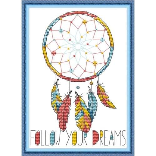 Dreamcatcher cross stitch kit aida 14ct 11ct count printed canvas stitches embroidery DIY handmade needlework