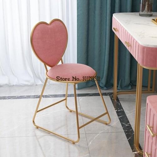 Small stool dormitory with Nordic net red makeup dressing stool chair back chair nail chair bow girl stool simple