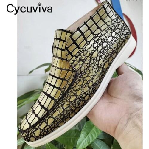 2021 Hot High Top Mules Snake Leather Flat Shoes Men Slip on Loafers Male Round Toe Summer Walk Casual Shoes For Men