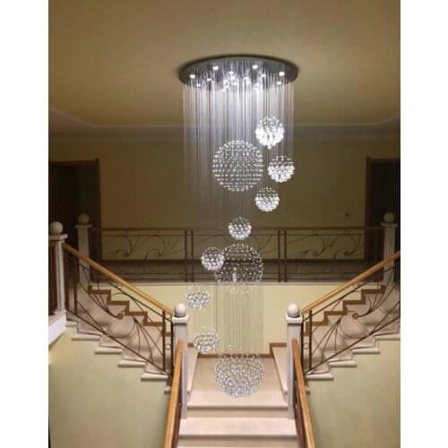 2018 new modern 13PCS lustre crystal ball design chandelier large lustres de cristal lights D80*H300cm guarantee 100