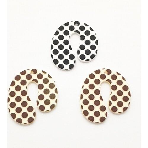 New Arrival! 35x30mm 50pcs Printing Effect Pendants n-shape Charm for Necklace Earrings DIY Parts,Jewelry Findings & Components