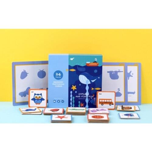 Baby Training Puzzle Cognitive Cards Educational Cartoon Vehicle Animal Fruit Set Matching Game English Learning Toys