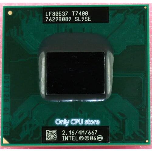 Original intel CPU laptop Core 2 Duo T7400 CPU 4M Socket 479 Cache/2.16GHz/667/Dual-Core Laptop processor support 945