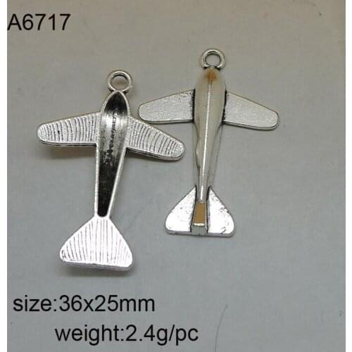 25pcs Charms Airplane Plane 36*25mm Antique Pendant Fit,Vintage Tibetan Silver,DIY For Bracelet Necklace