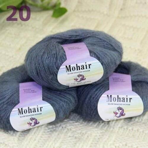 Sale New 3BallsX25g Luxury Soft Mohair Warm Wrap Shawl Hand Knit Crochet Yarn 291-20 Smoke