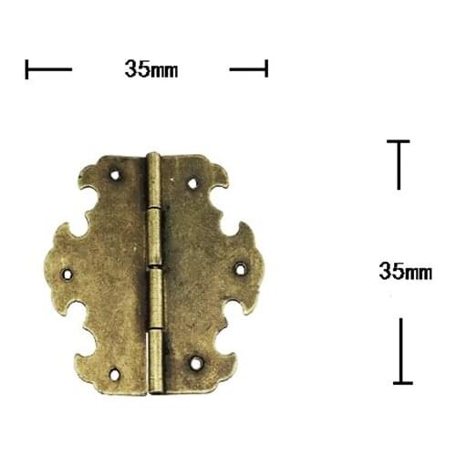 ReBrass Flower Hinge Decor Door Hinges Wooden Gift Jewelry Box Hinge Fittings for Furniture Hardware+Srew 35mm