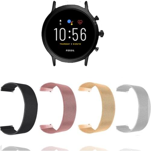 Stainless Steel Strap For Fossil Q Explorist HR Gen 4/3 Smart Watch Band Magnetic Loop Quick Release Strap For Fossil Sport 43mm