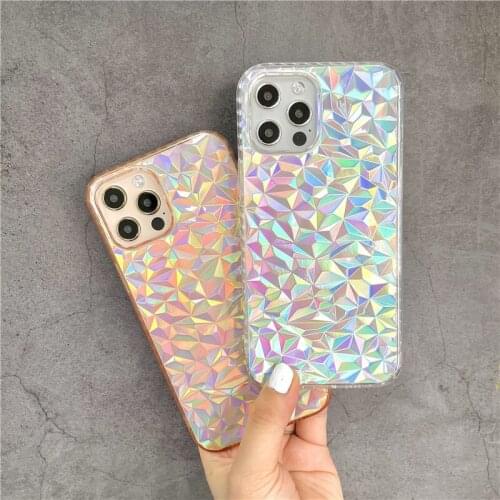 Luxury Glitter Diamond Laser Clear Cover For iPhone 12 Pro 11 7 8 Plus XR XS X 12 Pro Max Silicone Transparent Cases SE 2020