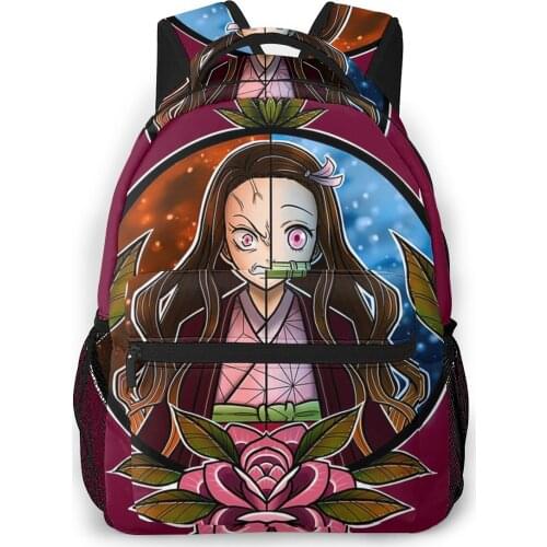 Demon Slayer Nezuko Backpack for Girls Boys Travel RucksackBackpacks for Teenage school bag