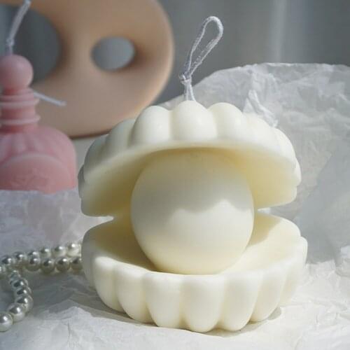 Pearl Shell Shaped Silicone Candle Mold DIY Handmade Candle Mold Home Party Decoration Candle Making Art Craft Cake Decoration