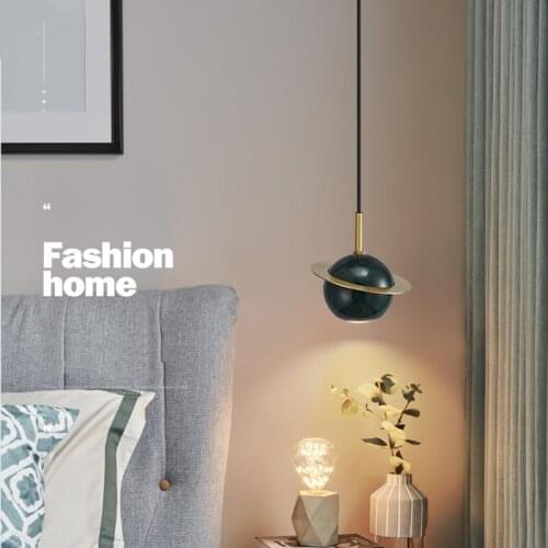 Nordic Art Planet Chandelier Bedroom Bedside Bar Dining Room Living Room LED Postmodern Creative Marble Decorative Lighting
