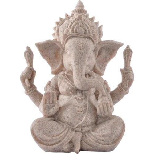 Sandstone Hindu Elephant Statue Ganesha Buddha Sculpture Figurine Home Decor Statue Fengshui Buddha Sculpture Home Decor Crafts