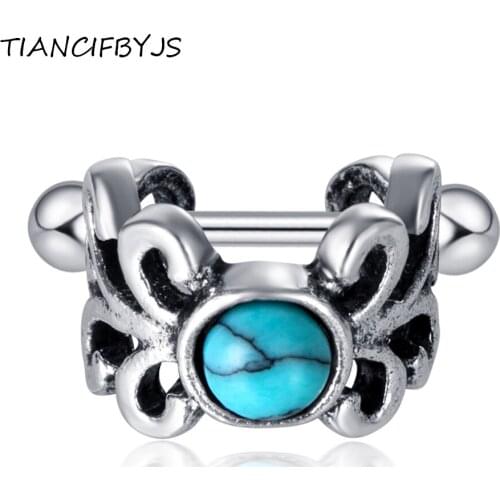 TICNCIFBYJS Opal Stone Ear Piercing Cartilage Cuff Barbell Surgical Steel Helix Piercings Bar Tragus Earring Body Jewelry 20pcs