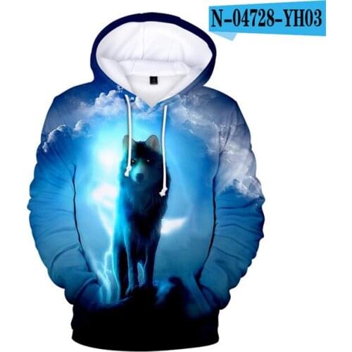 Brand Designer Adult and Child Size Personality Hoodies Wolf Sweatshirts Skull Tops 3D Mens Hoodies Kids Hoodie Autumn Winter