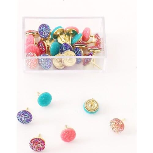 TUTU glitter 20pcs/box Plastic Quality Cork Board Safety Colored Push Pins Thumbtack Office School Accessories H0297
