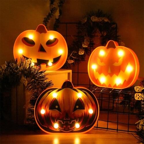Halloween Party Decoration 3D Pumpkin Lamp LED Ghost Witch Night Light For Home Decor Table LED Light Halloween Ornaments