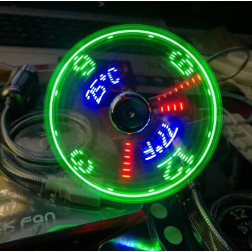 USB Fans Mini Time And Temperature Display Creative Gft With LED Light New Cool Gadgets Products For Laptop PC Dropship 2020