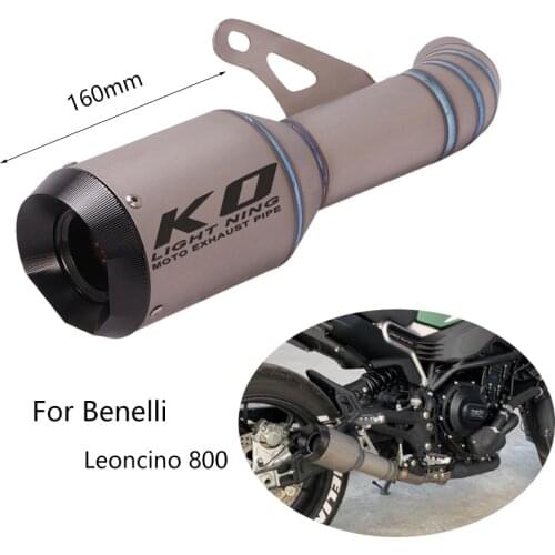 For Benelli Leoncino 800 Exhaust Pipe Motorcycle Slip-on Muffler Titanium Alloy Escape No DB Killer Reserve Catalyst 160mm