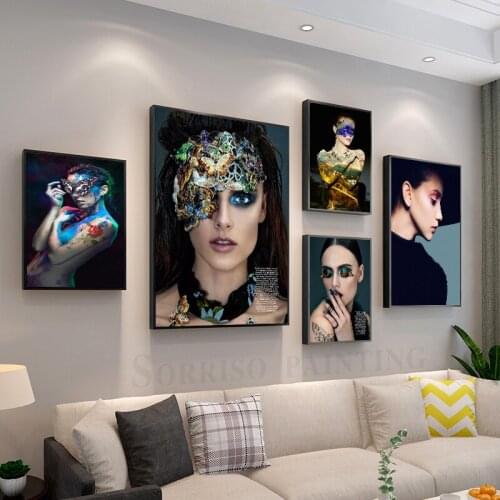 Butterfly Girls Woman Nordic Canvas Painting Modern Hallway Posters Prints Pictures For Living Room Home Dining Decor Wall Art