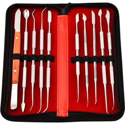 10Pc Dental Spatula Plaster Knife Practical Stainless Steel Versatile Teeth Wax Carving Tool Set Dental Instrument Dentist Tools