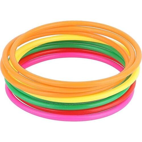 12Pcs Colorful Elastic Toss Rings Throwing Kids Carnival Game Developmental Toy