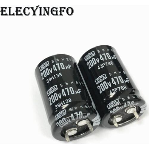 2pcs 470uF 200V470UF SMH Series 22x35mm 200V470uF Snap-in PSU Aluminum Electrolytic capacitor